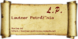 Lautner Petrónia névjegykártya